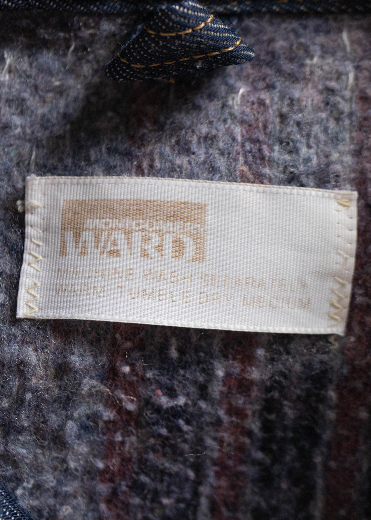 Vintage 1960s Montgomery Ward Blanket Lined Denim Jacket Size S/M
