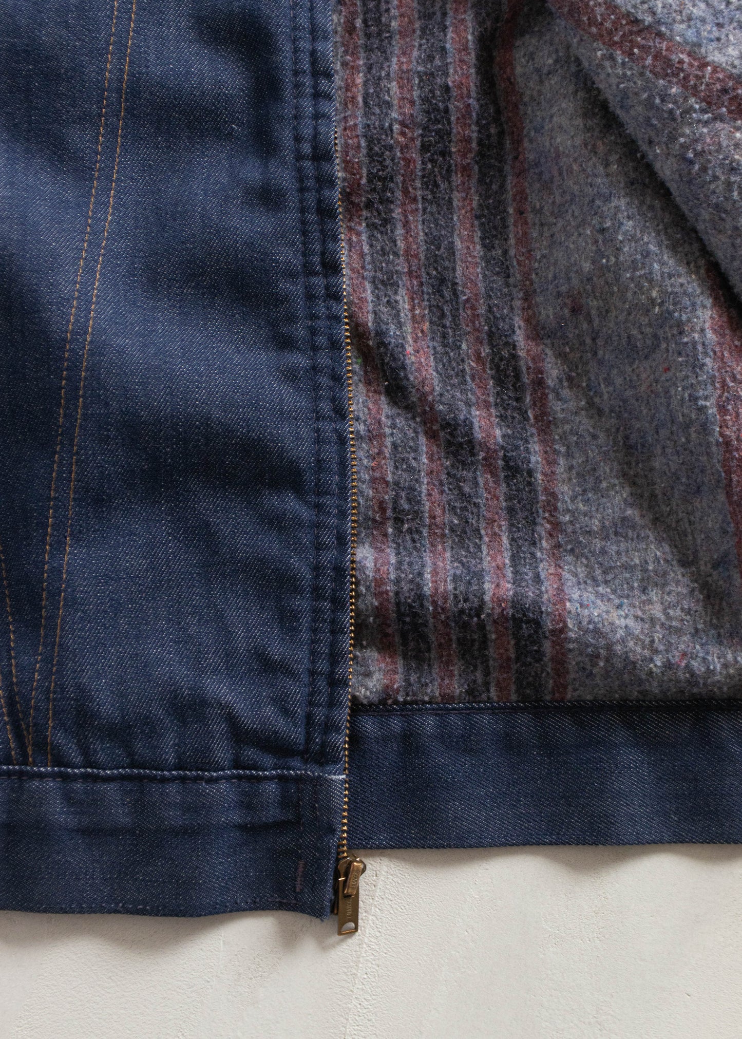 Vintage 1960s Montgomery Ward Blanket Lined Denim Jacket Size S/M