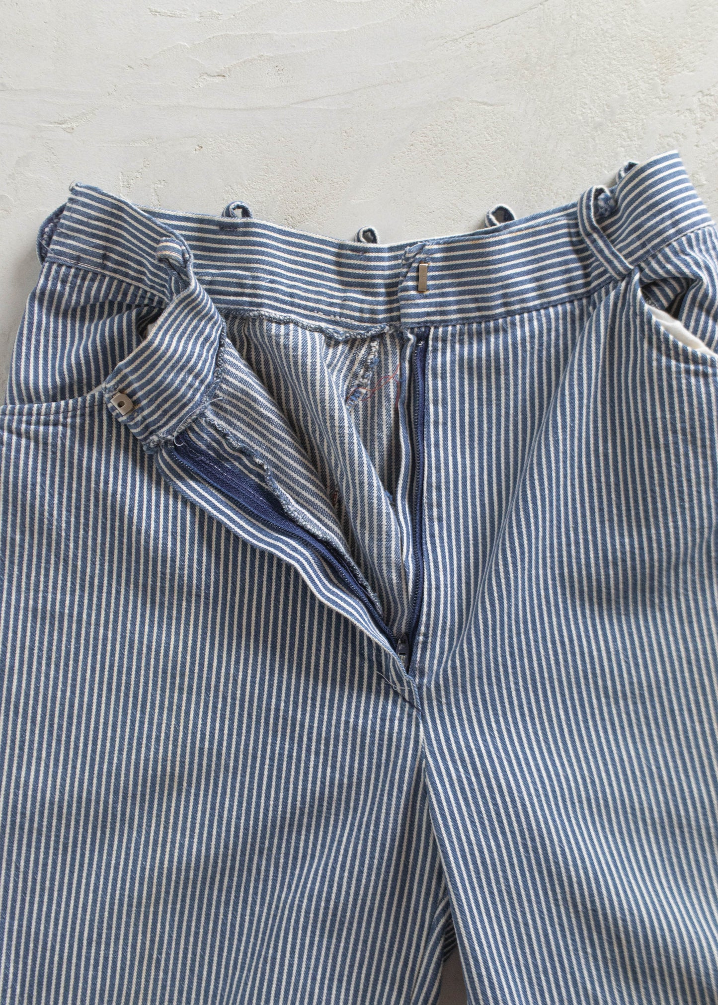 Vintage 1970s Railroad Hickory Stripe Flare Pants Size Women's 24