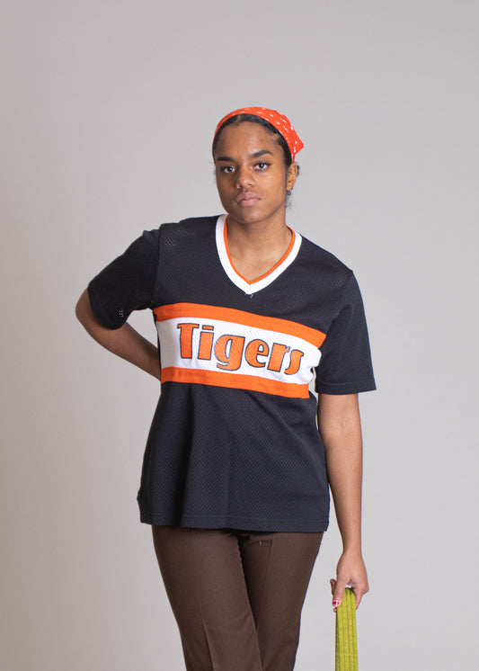 Vintage 1980s Champion Tigers Mesh Sport Jersey Size M/L