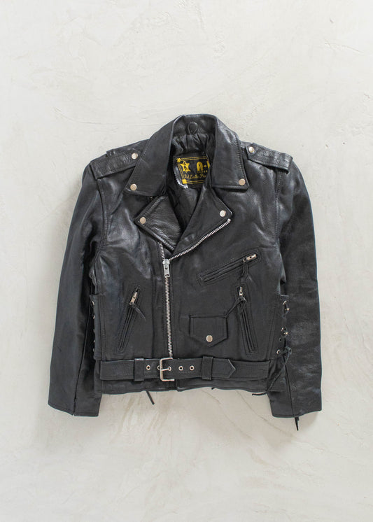 Vintage 1990s Motorcycle Leather Jacket Size S/M