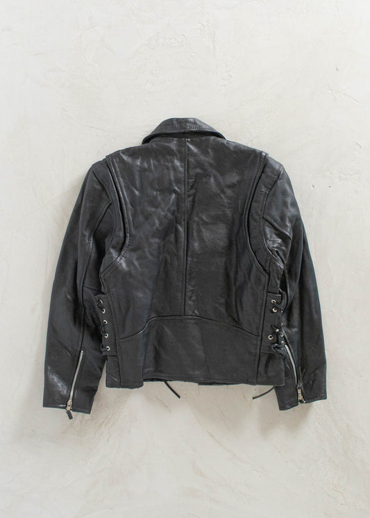 Vintage 1990s Motorcycle Leather Jacket Size S/M