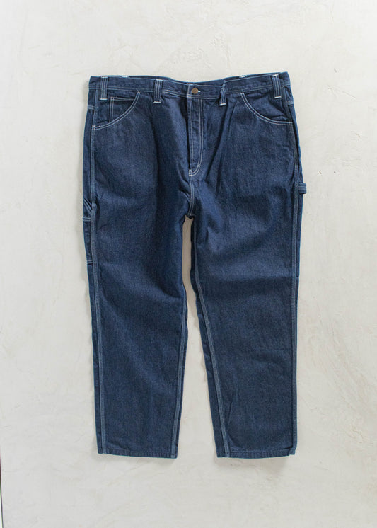 Vintage 1980s USA Works Deadstock Denim Carpenter Pants Size Women's 40 Men's 42