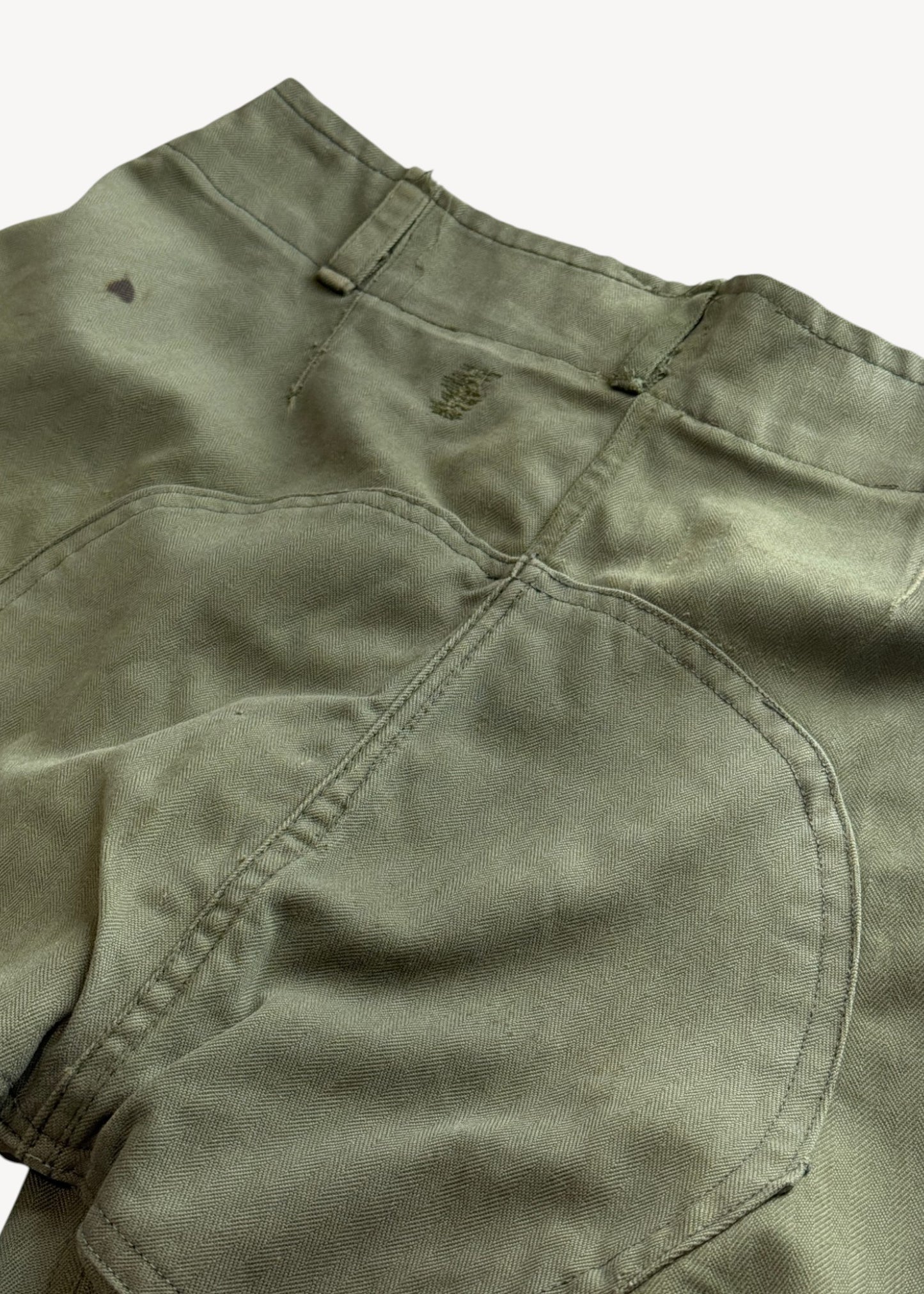 Vintage 1980s Herringbone Twill Military Shorts Size Women's 28 / Men's 30