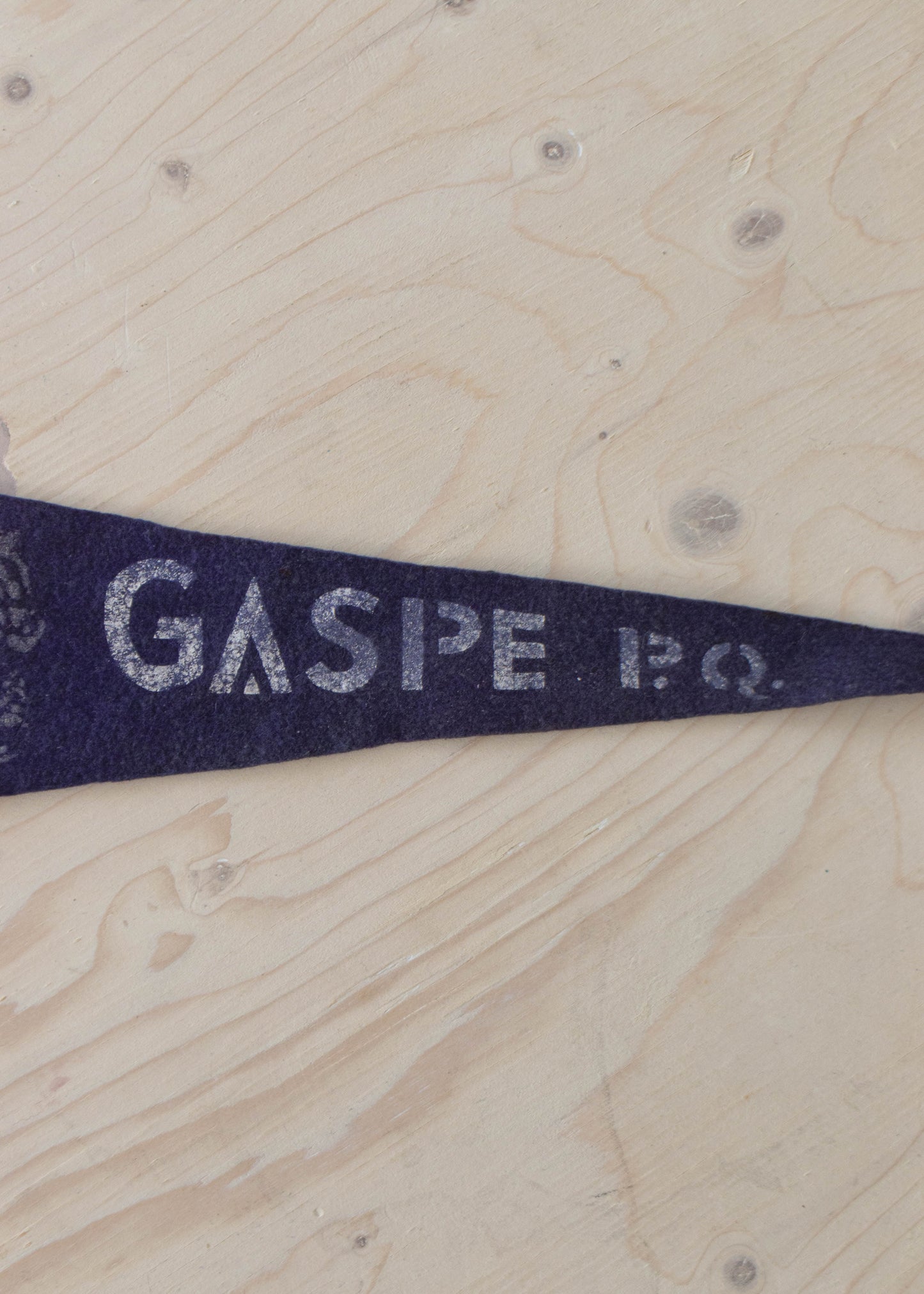 Vintage 1970s RCMP Gaspe Province of Quebec Pennant Flag