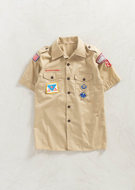 Vintage 1970s Boy Scouts Of America Short Sleeve Button Up Shirt Size XS/S