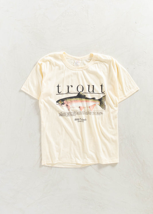 Vintage 1980s Trout Thousand Islands T-Shirt Size M/L