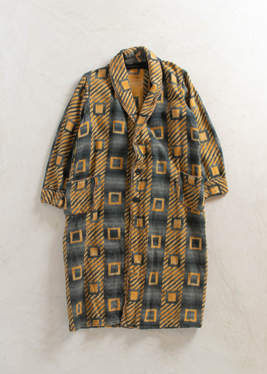 Vintage 1950s Camp Blanket House Coat Robe Size S/M