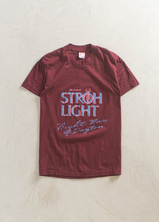 Vintage Vintage 1980s Stroh Light Night Run Of Dayton T-Shirt Size XS/S
