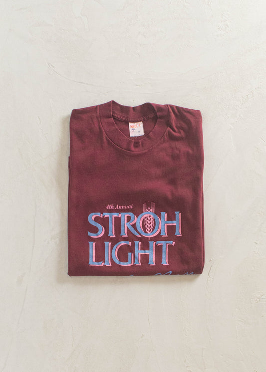 Vintage Vintage 1980s Stroh Light Night Run Of Dayton T-Shirt Size XS/S