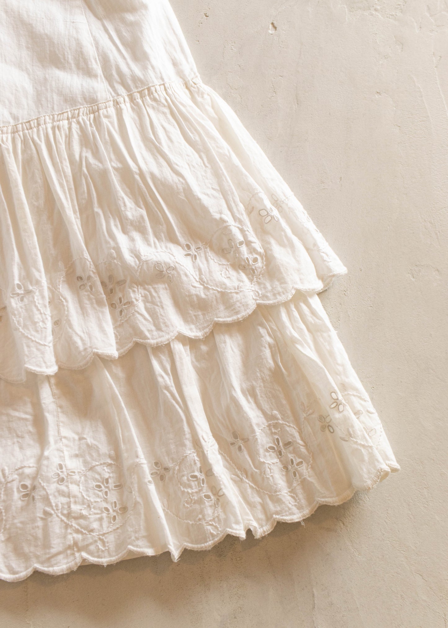 Antique 1910s Cotton Gauze Petticoat Skirt Size Women's 23
