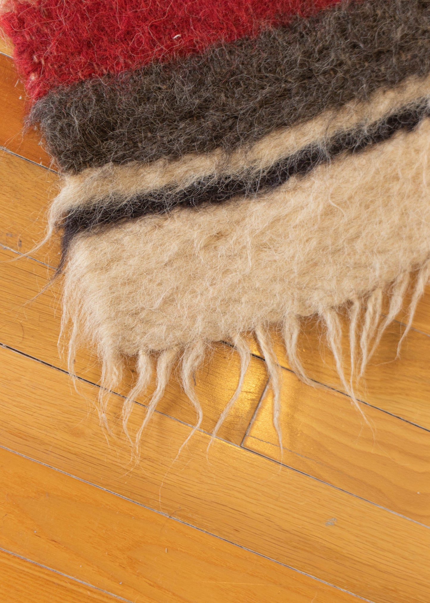 1970s Stripe Pattern Wool Runner Rug