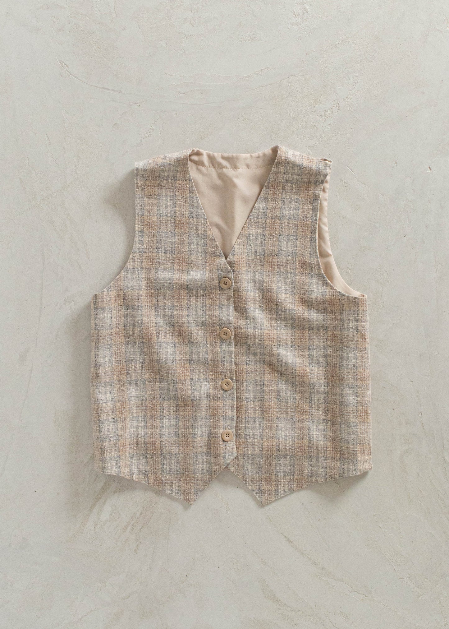 1970s Plaid Pattern Suit Vest Size S/M