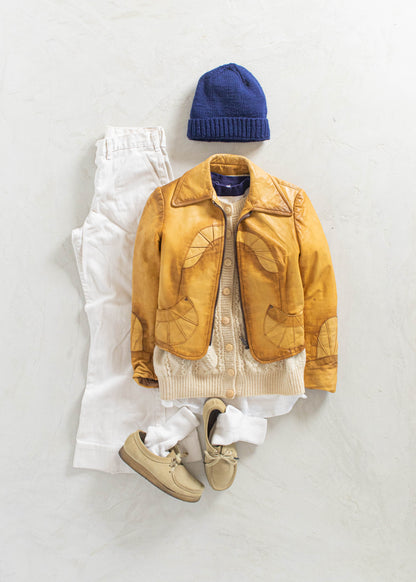 1970s Adam & Eve Sunrise Leather Jacket Size 2XS/XS