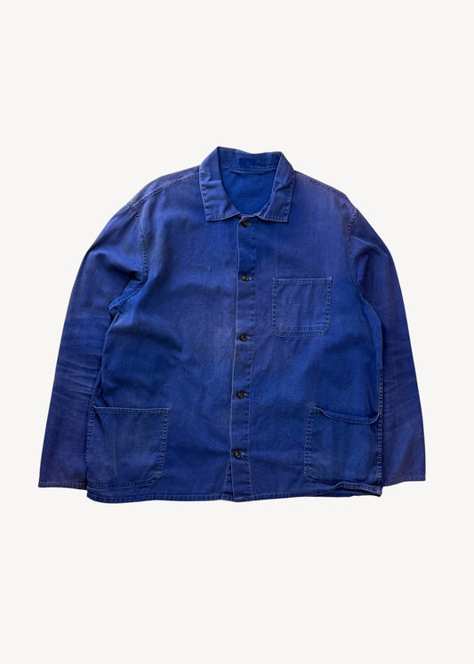 Vintage 1980s Bleu de Trvail European Workwear Chore Jacket Size L/XL