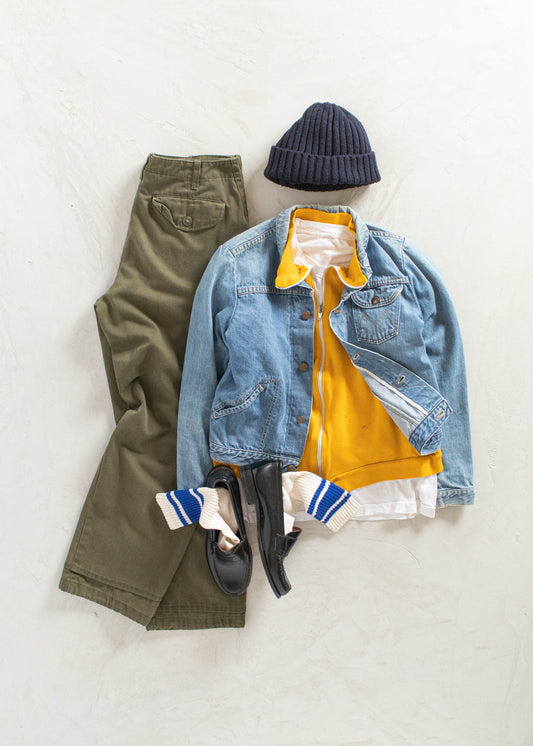 Vintage 1970s Maverick Selvedge Denim Trucker Jacket Size 2XS/XS