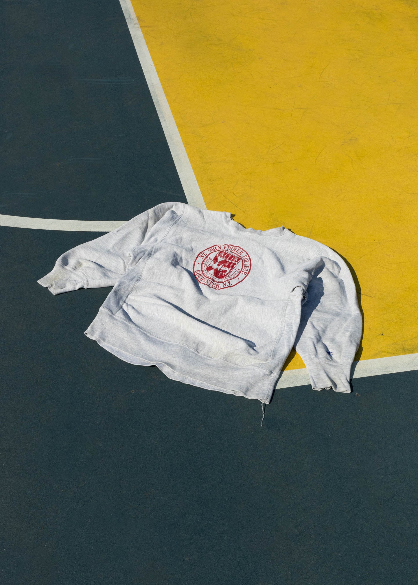 Vintage 1980s Champion "St-John Fisher College" Reverse Weave Warmup Sweatshirt Size M/L