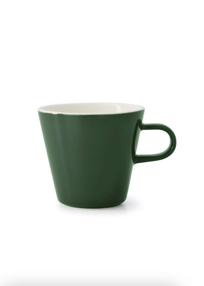 Green mug on a white background
