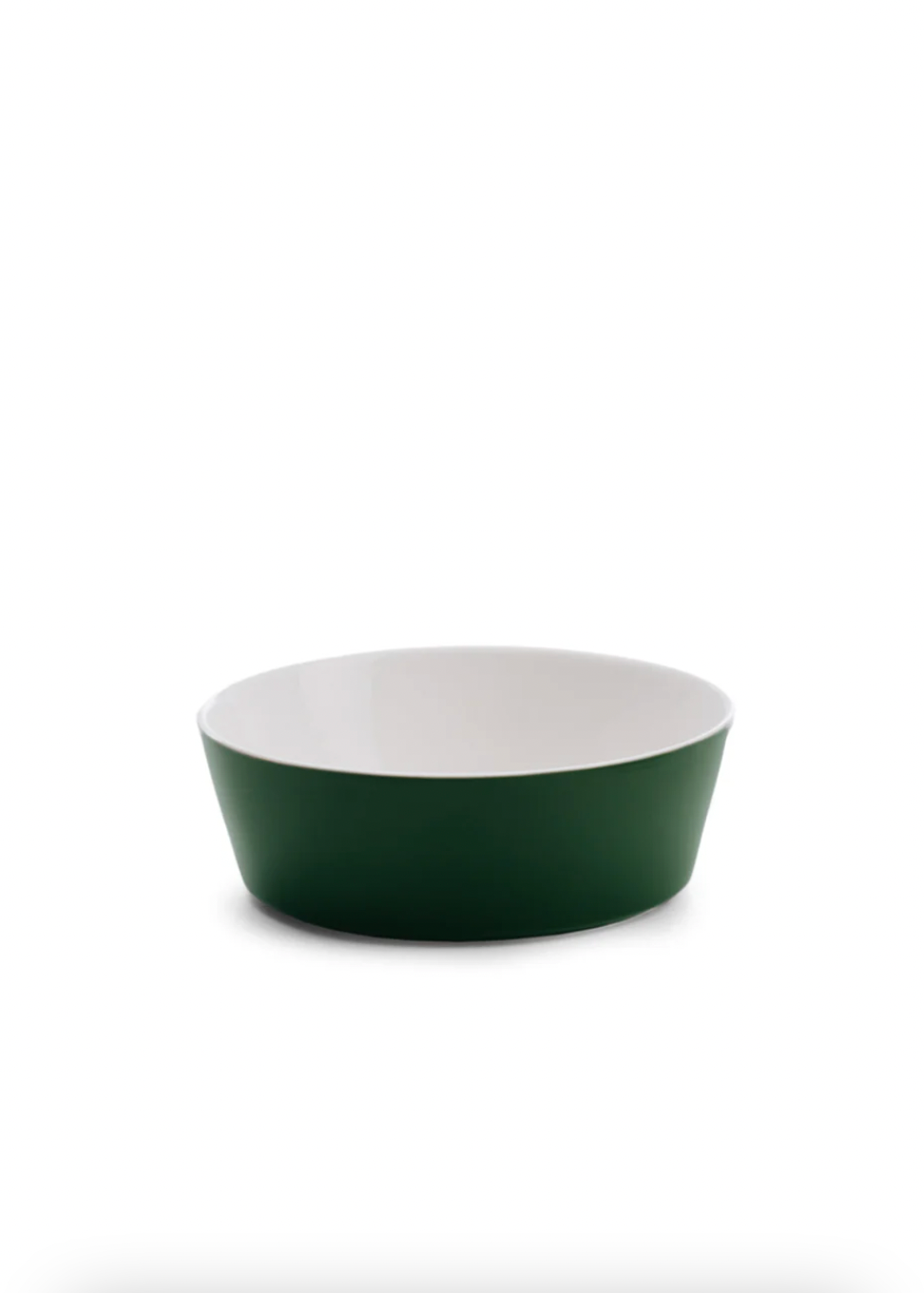 Green and white bowl on a white background