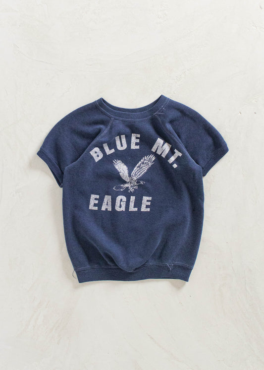 Vintage 1970s Blue Mt. Eagle Short Sleeve Sweatshirt Size 3XS/2XS