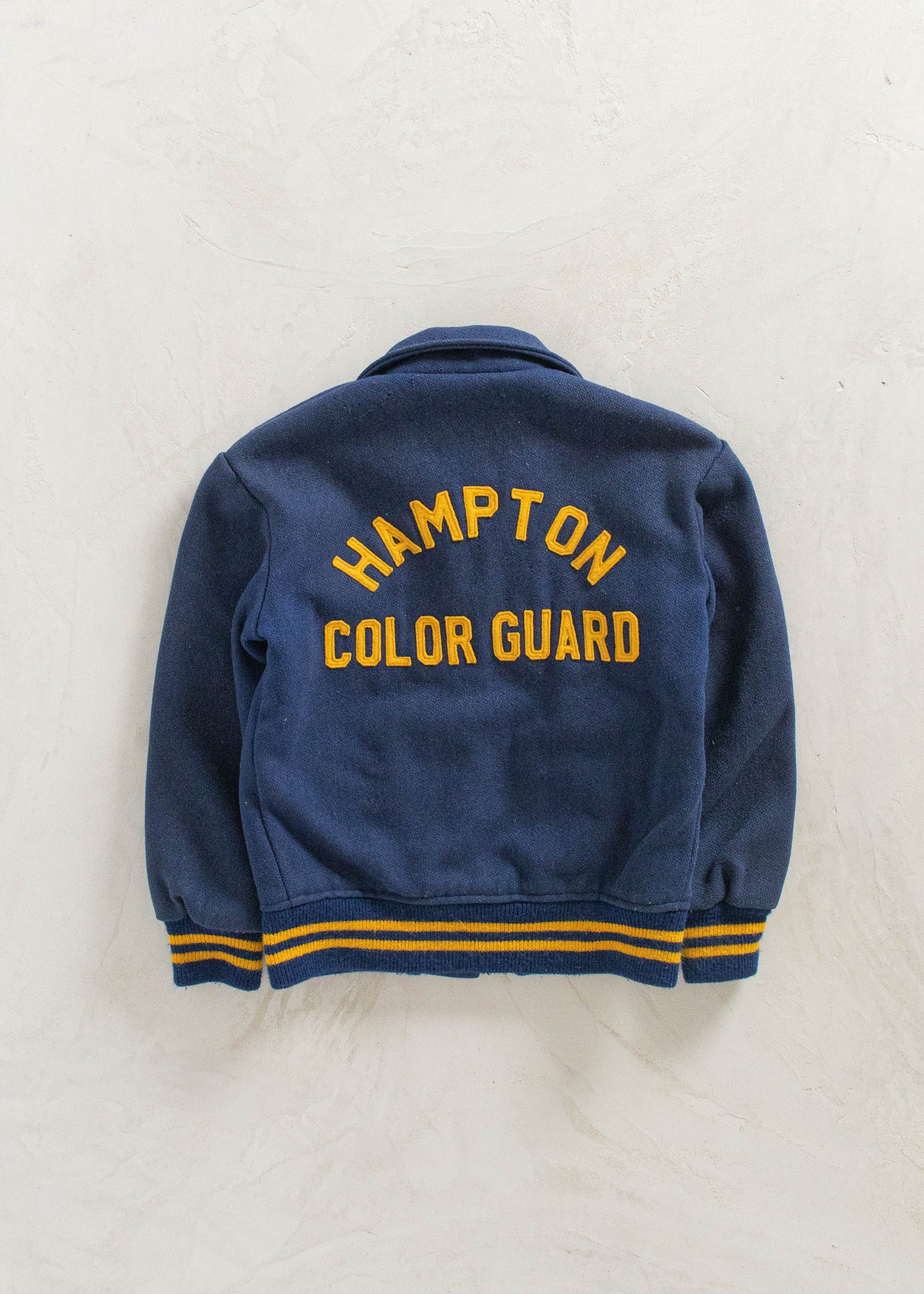 Vintage 1960s The Standard Pennant Co. Hampton Colour Guard Varsity Jacket Size S/M