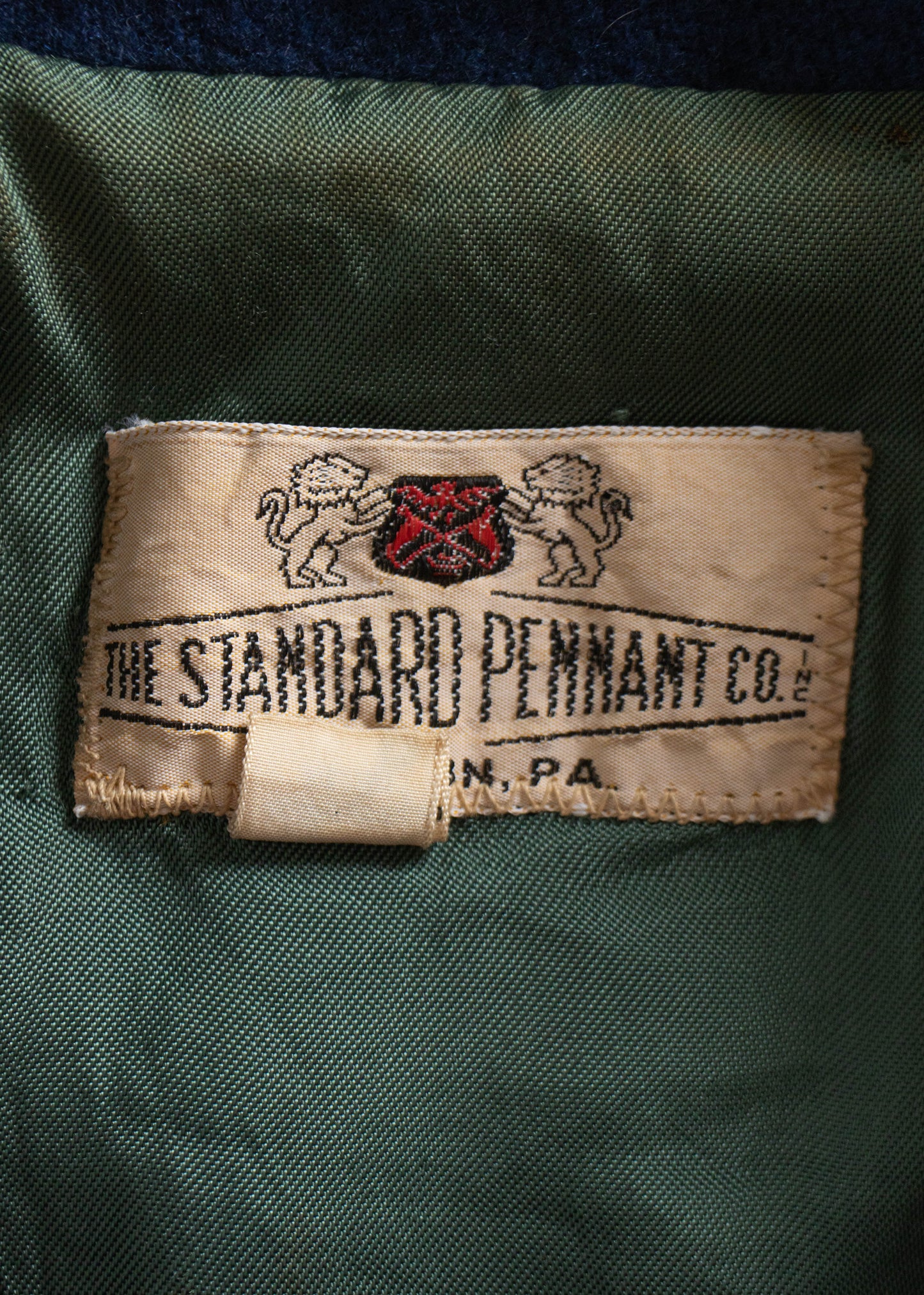 Vintage 1960s The Standard Pennant Co. Hampton Colour Guard Varsity Jacket Size S/M
