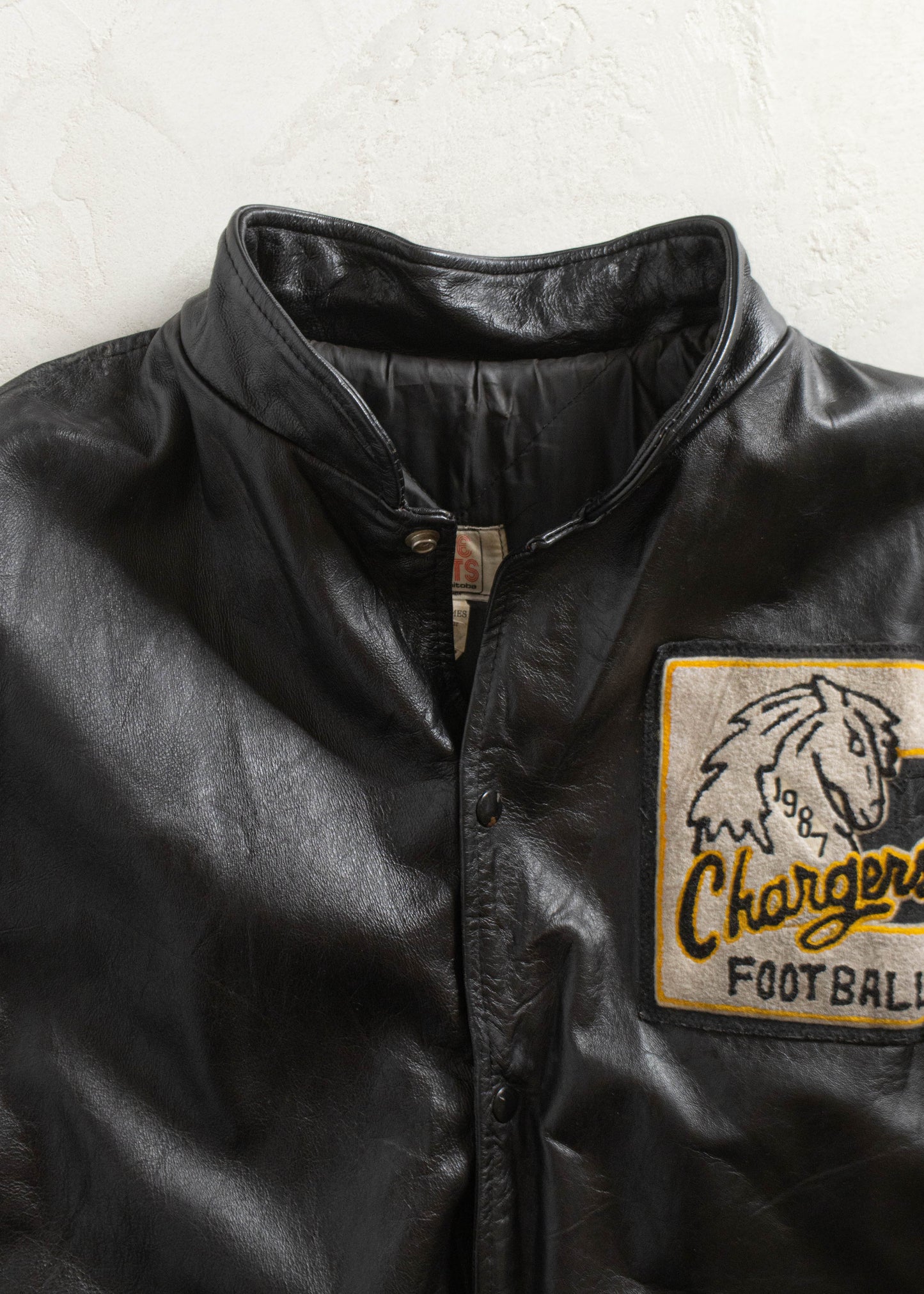 Vintage 1980s Chargers Football Varsity Letterman Leather Jacket Size L/XL