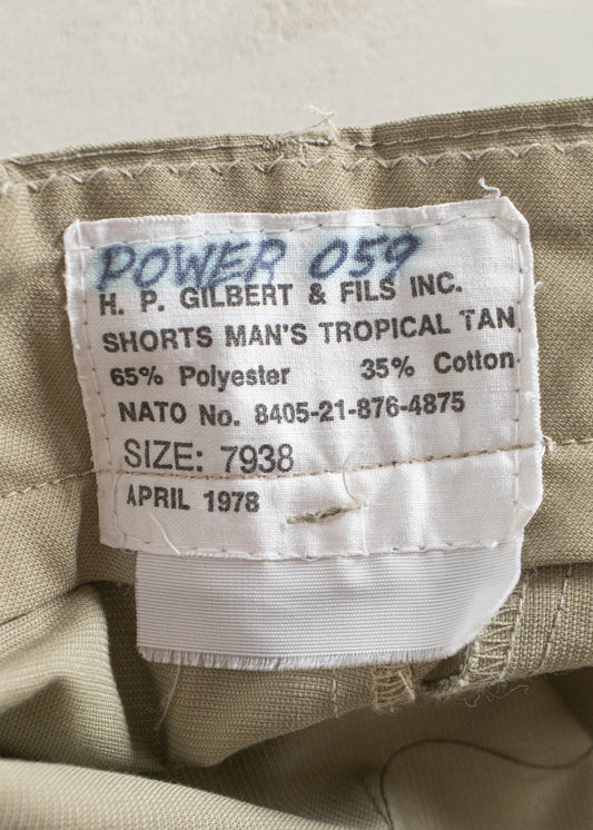 Vintage 1970s French Military Shorts Size Women's 33 Men's 36