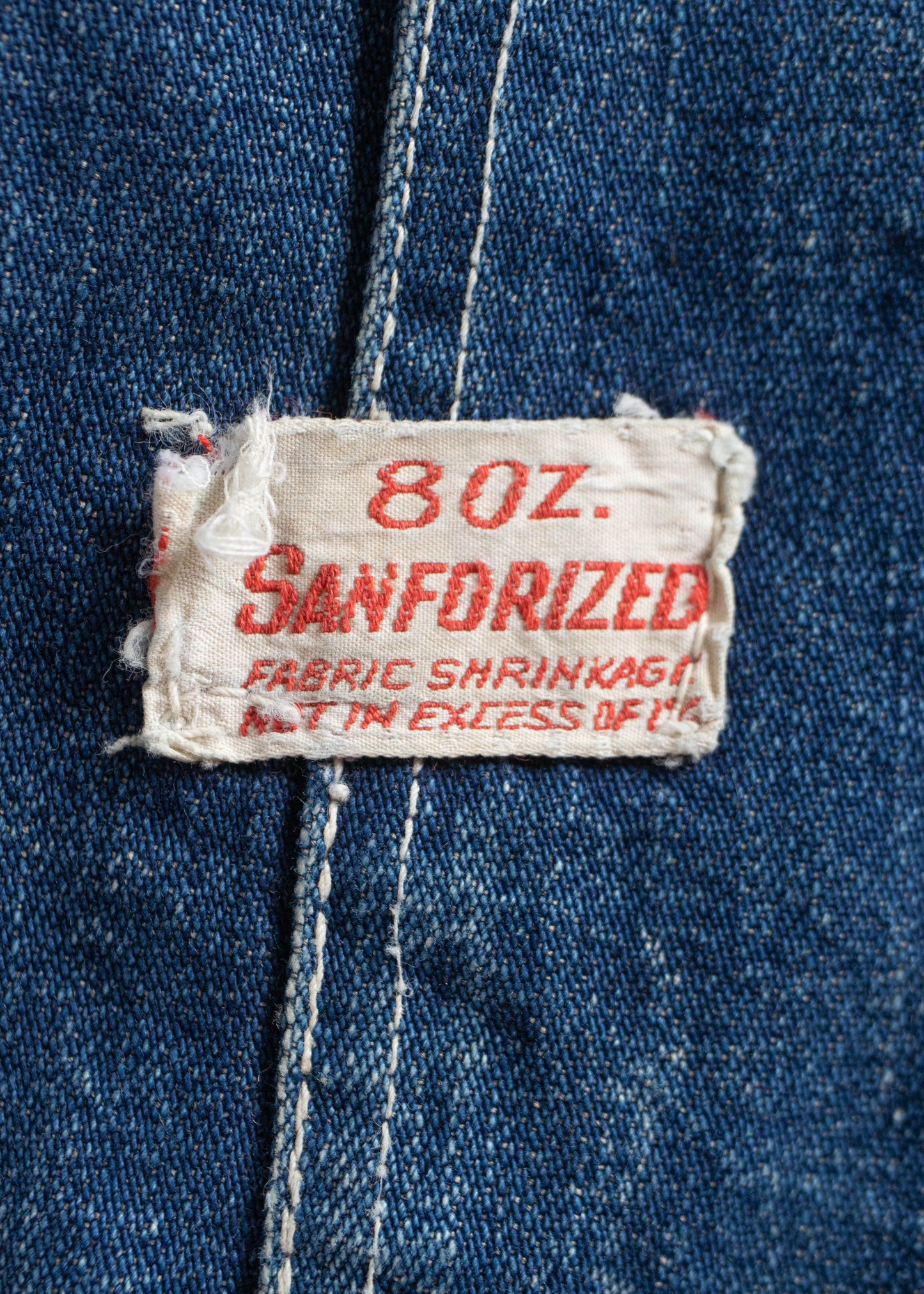 Vintage 1950s Sanforized Denim Overalls Size M/L