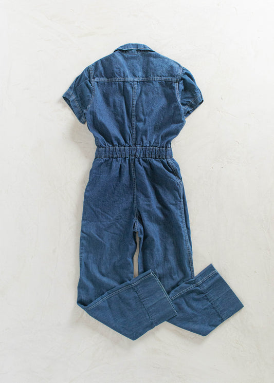 Vintage 1980s Time & Place Denim Short Sleeve Coveralls Size 2XS/XS