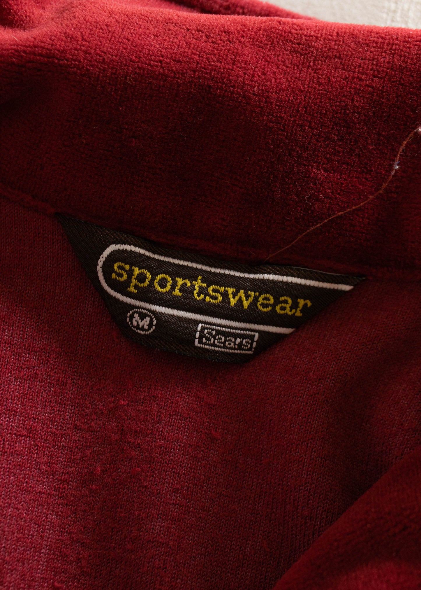 1980s Sears Sportswear Velour Long Sleeve Shirt Size S/M