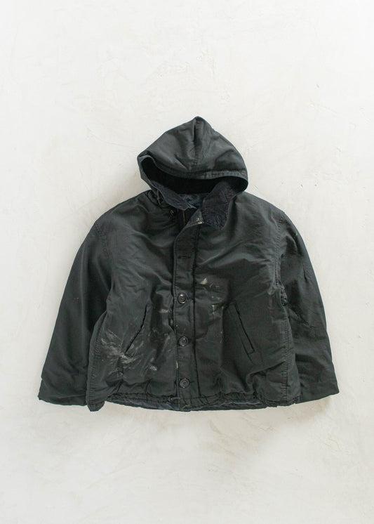 Vintage 1980s US Navy Hooded Deck Jacket Size L/XL