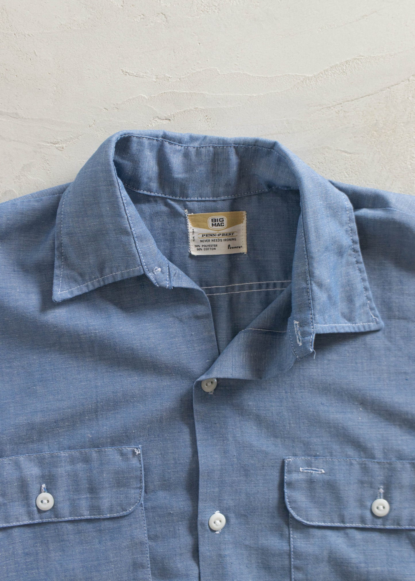 Vintage 1970s Big Mac by JC Penney Chambray Button Up Shirt Size XS/S