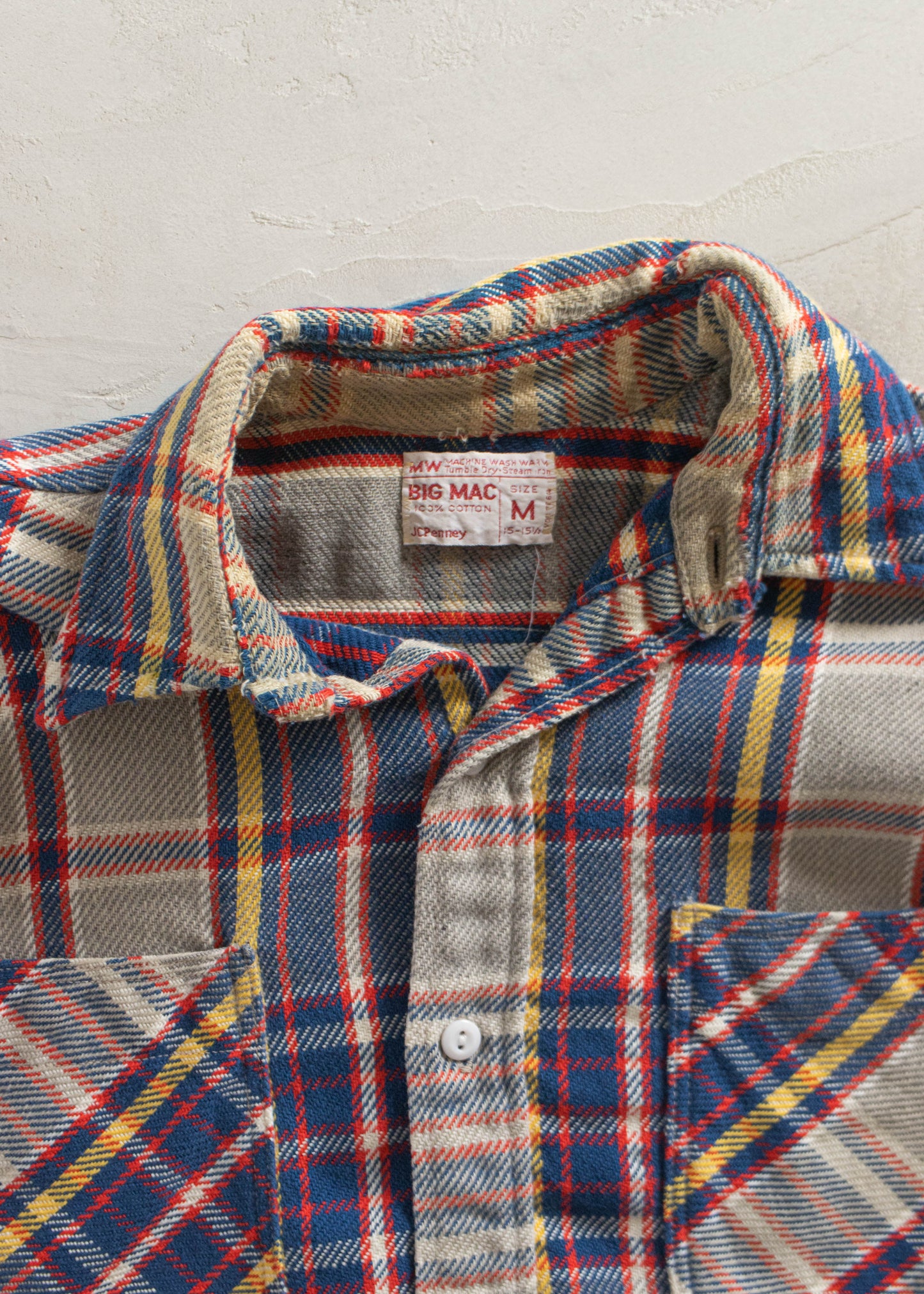 Vintage 1970s Big Mac by JC Penney Cotton Flannel Button Up Shirt Size M/L