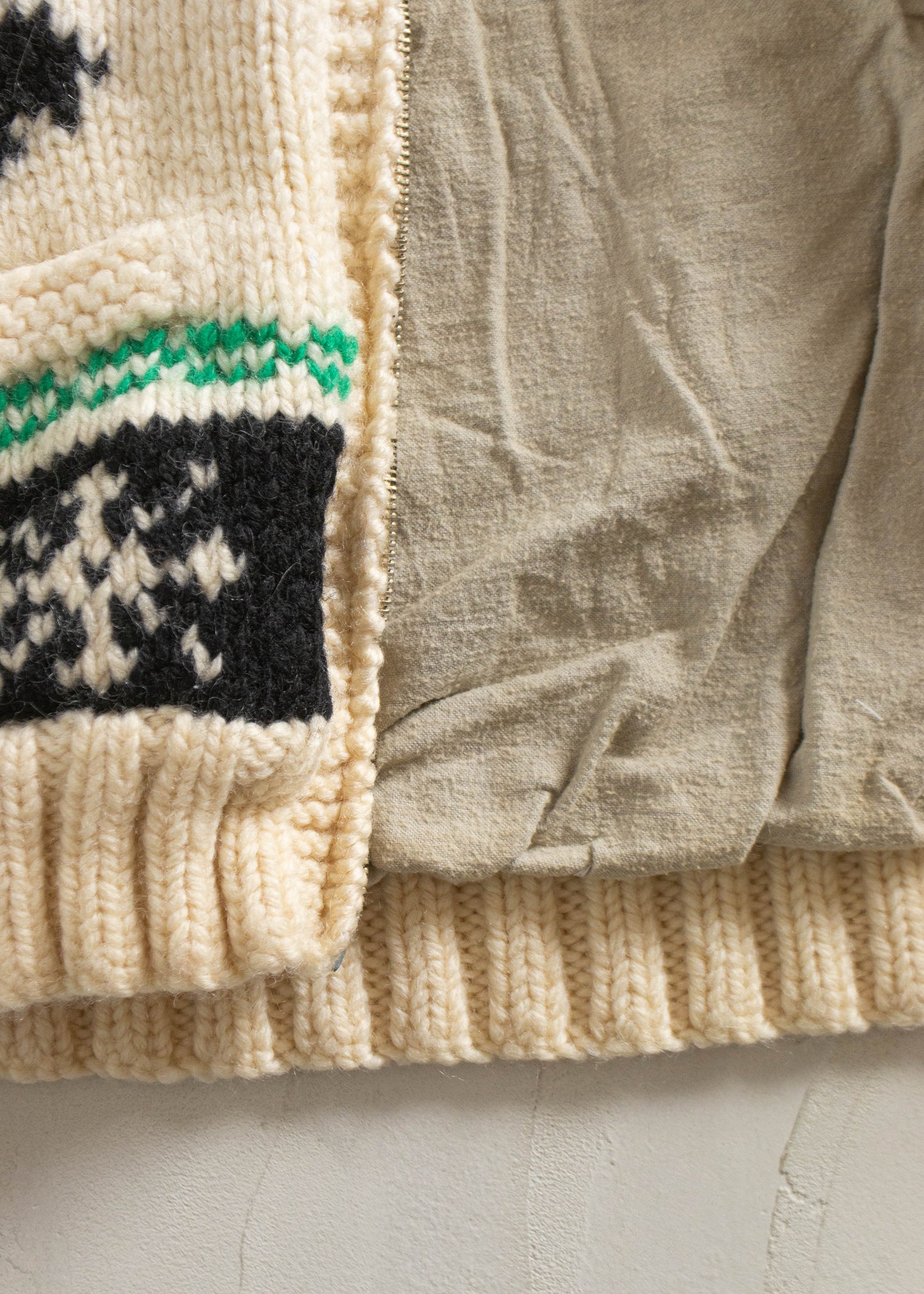 Vintage Cowichan Style Wool Cardigan Size XS/S