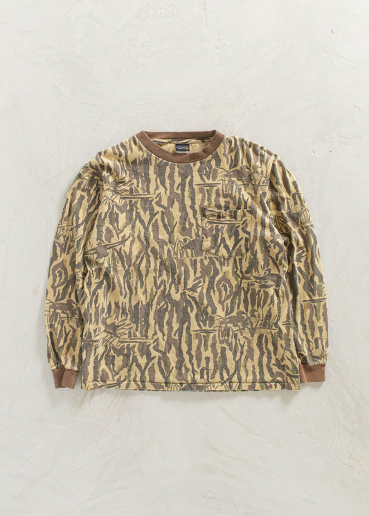 Vintage Rattlers Brand Real Tree Camo Long Sleeve T-Shirt Size M/L