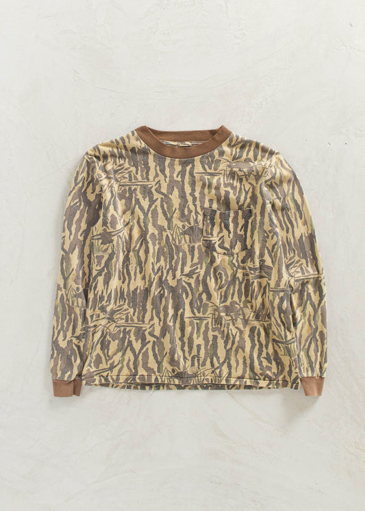 Vintage Rattlers Brand Real Tree Camo Long Sleeve T-Shirt Size M/L