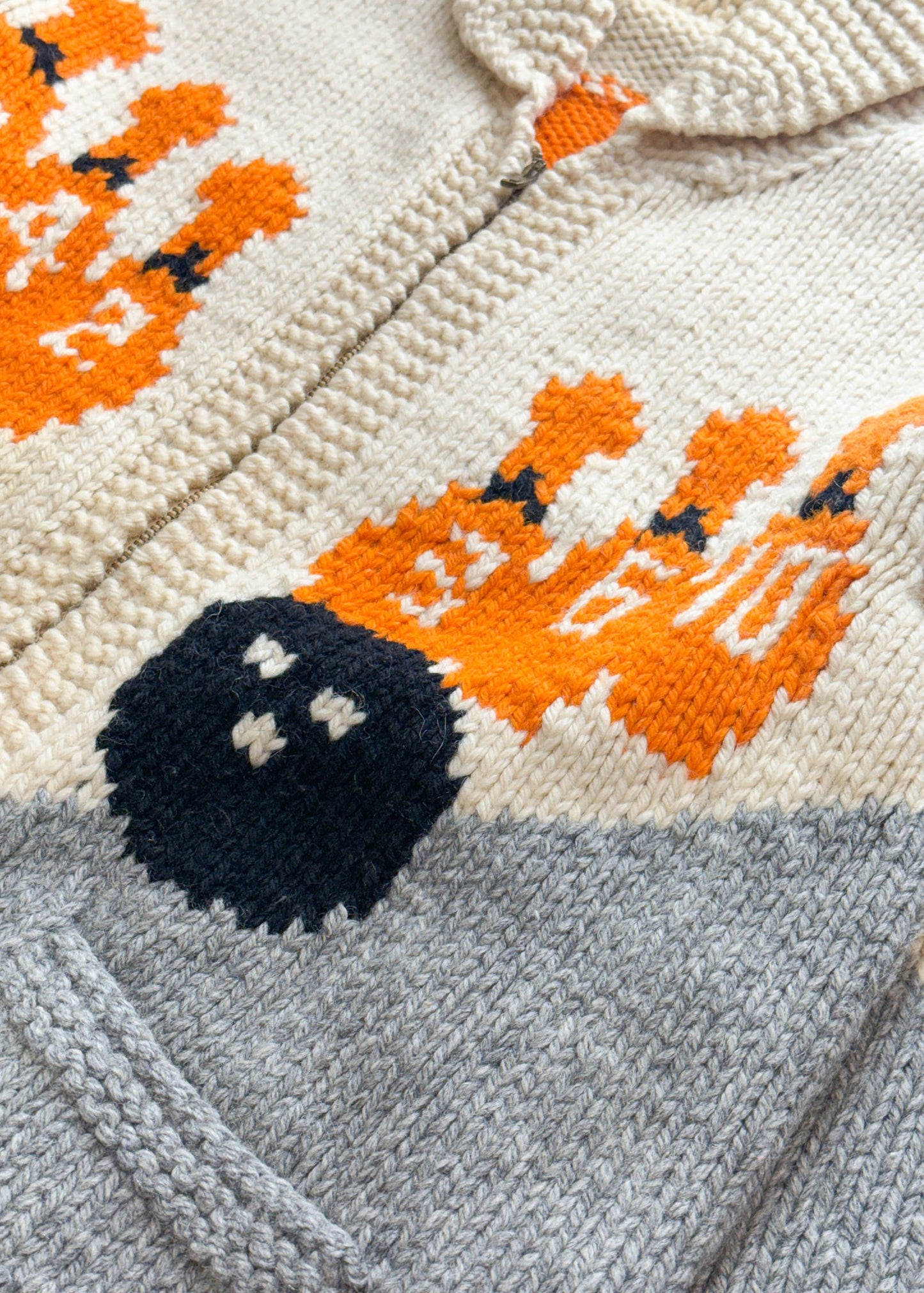 Vintage 1950s/1960s Bowling Cowichan Style Wool Cardigan Size M/L