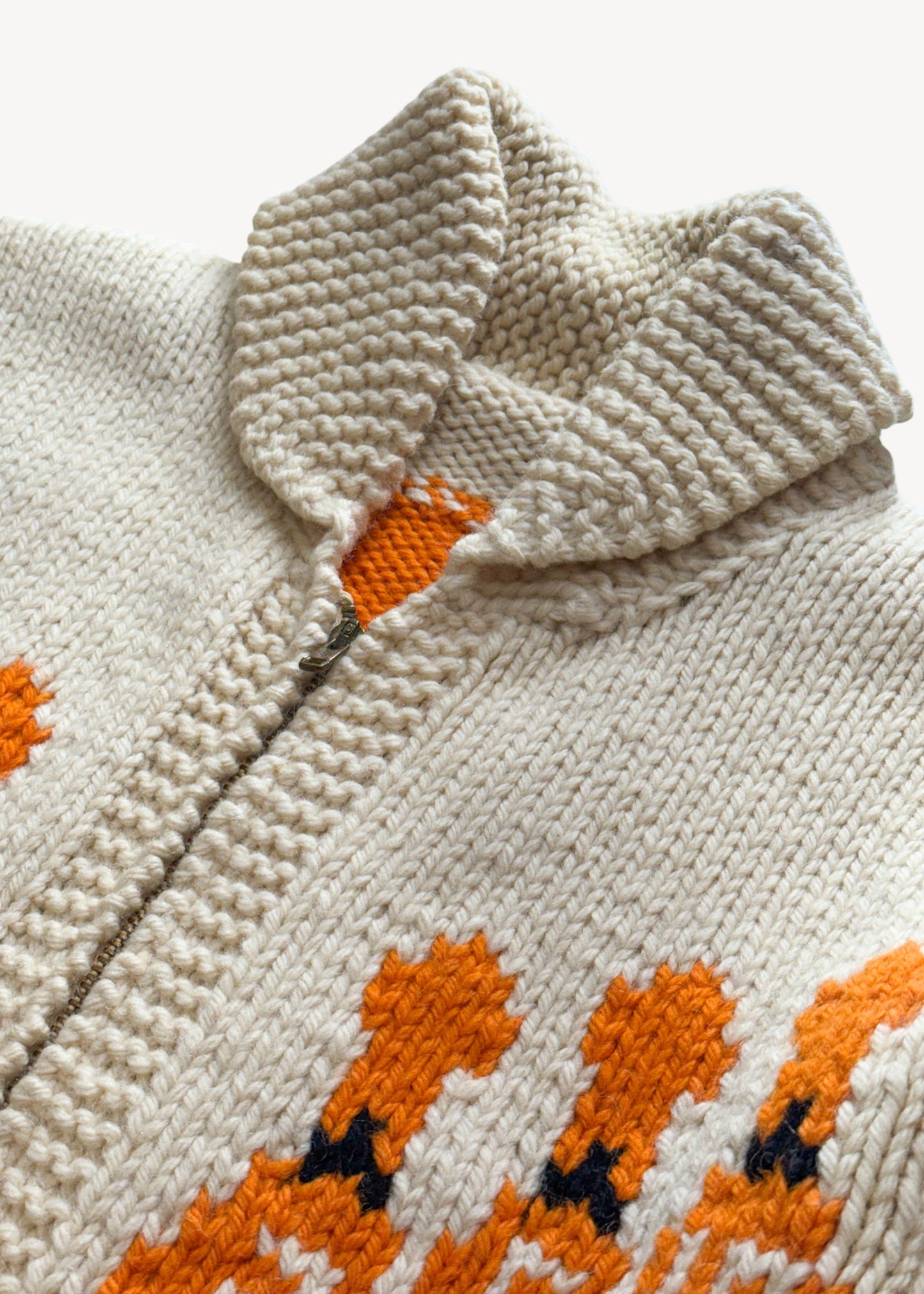 Vintage 1950s/1960s Bowling Cowichan Style Wool Cardigan Size M/L