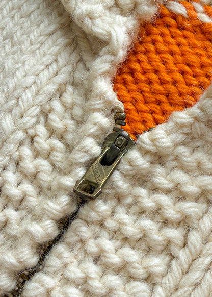 Vintage 1950s/1960s Bowling Cowichan Style Wool Cardigan Size M/L