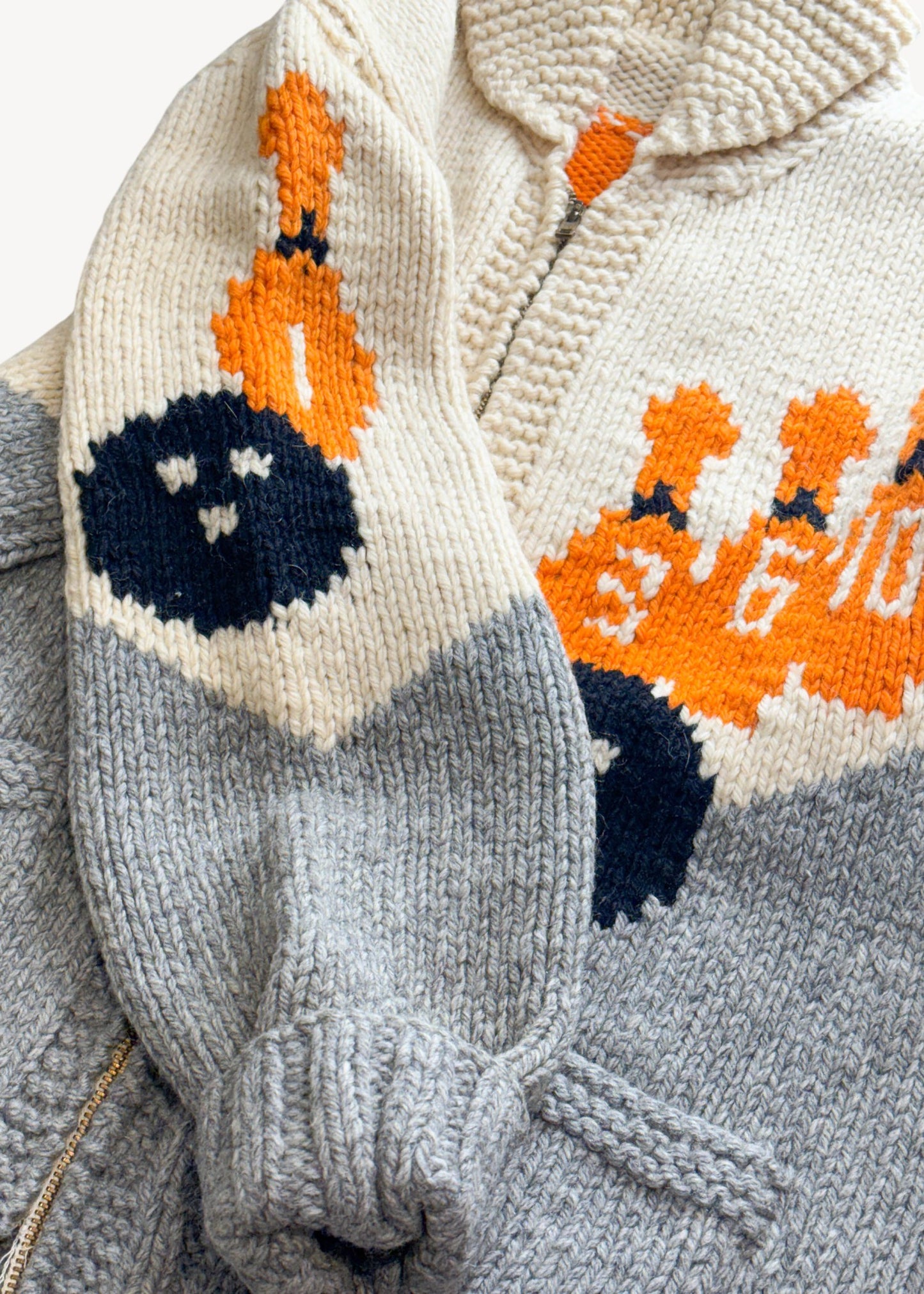 Vintage 1950s/1960s Bowling Cowichan Style Wool Cardigan Size M/L