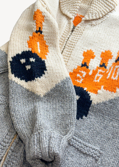 Vintage 1950s/1960s Bowling Cowichan Style Wool Cardigan Size M/L
