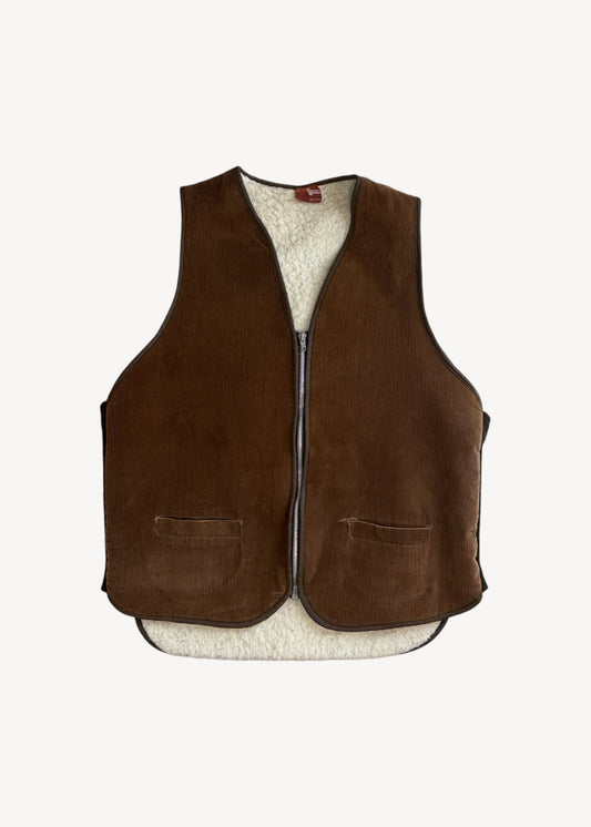 Vintage 1970s Canadian Caribou Sherpa Lined Workwear Vest Size M/L
