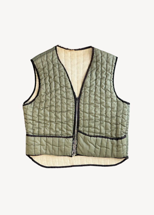 Vintage 1970s Thermal Lined Nylon Vest Size S/M
