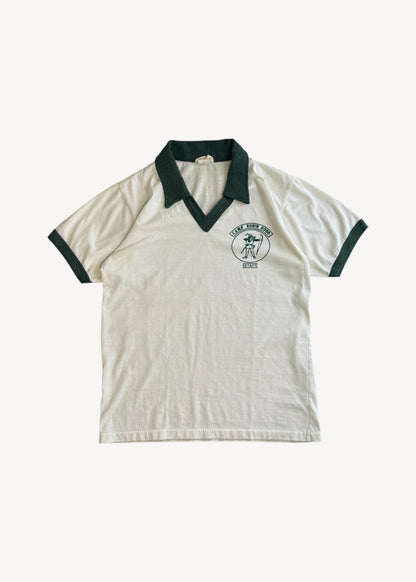 Vintage 1980s Sunburst Fashion "Camp Robin Hood" Polo T-Shirt Size S/M