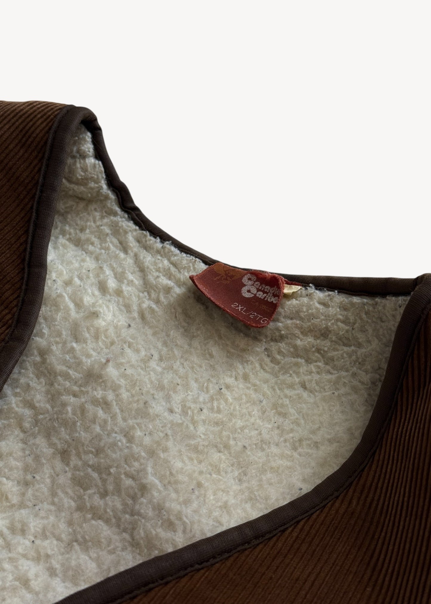 Vintage 1970s Canadian Caribou Sherpa Lined Workwear Vest Size M/L