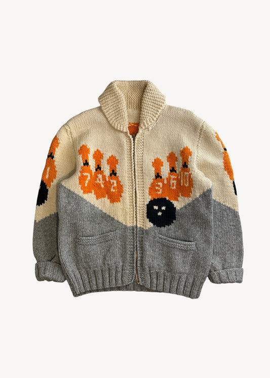Vintage 1950s/1960s Bowling Cowichan Style Wool Cardigan Size M/L