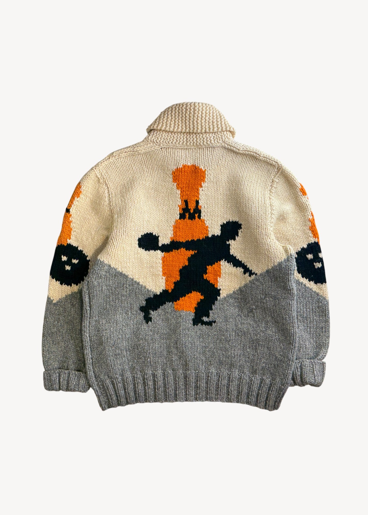 Vintage 1950s/1960s Bowling Cowichan Style Wool Cardigan Size M/L