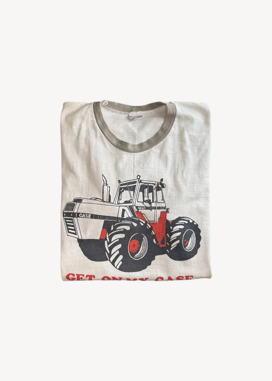 Vintage 1970s Champion Blue Bar "Get On My Case" Ringer T-Shirt Size S/M