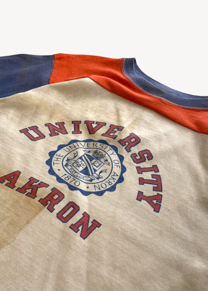 Vintage 1970s Champion Blue Bar "University Akron" T-Shirt Size M/L
